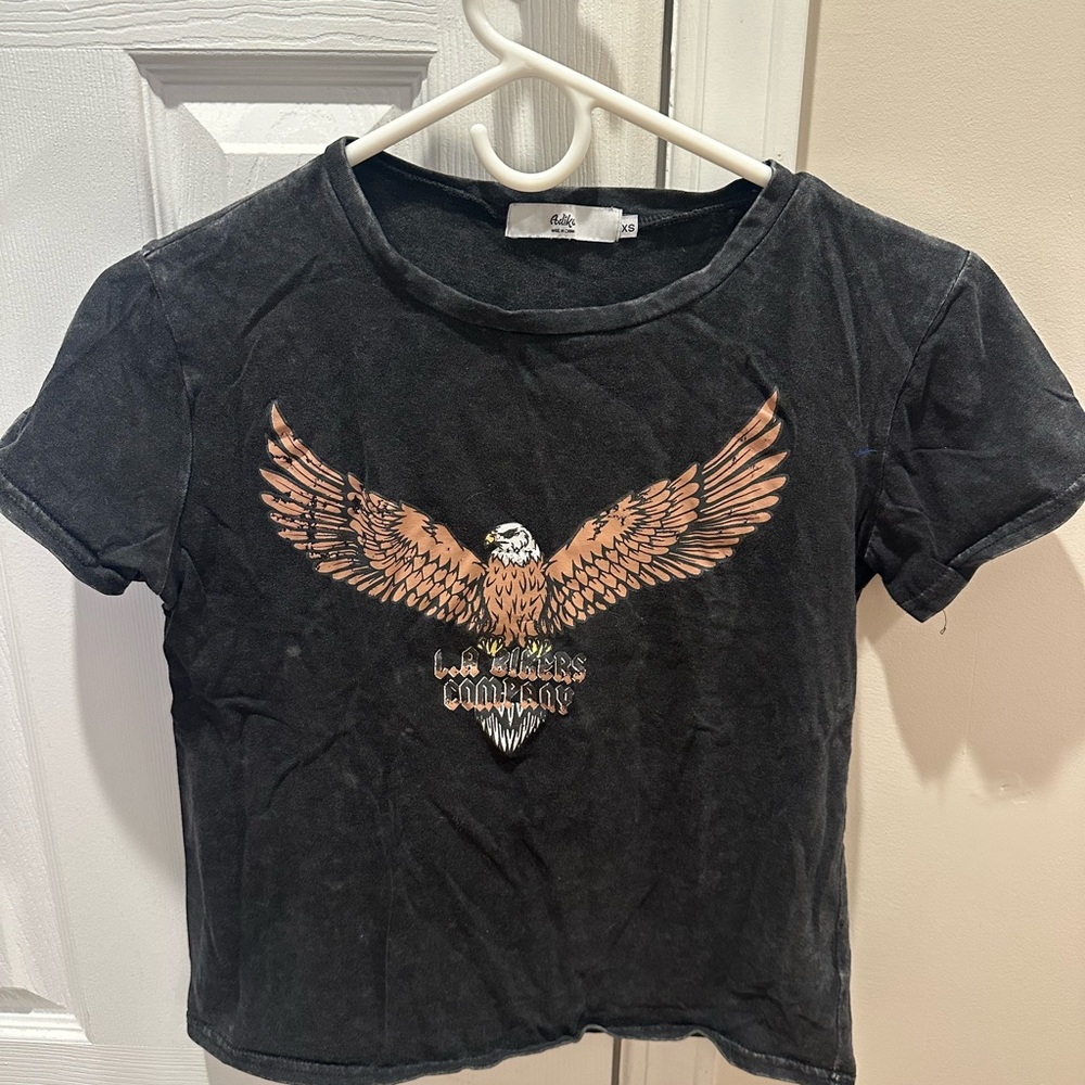 Adika Black Distressed Tee